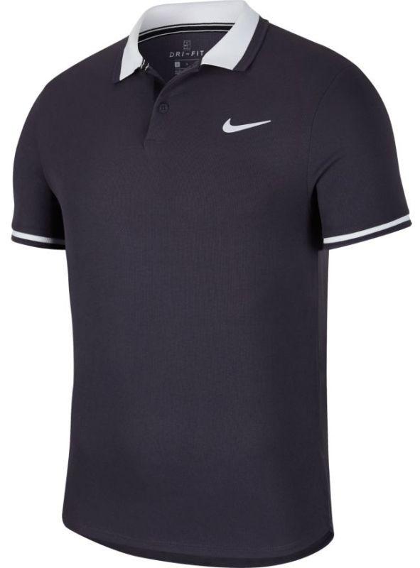 Теннисная футболка мужская Nike Court Advantage Polo Classic gridiron/gridiron/white/white