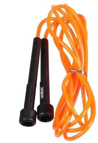 Скакалка в тубусе LiveUp PVC Jump Rope black/orange 275x0.5