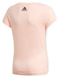 Теннисная футболка детская Adidas Training Linear T-Shirt haze coral/black Теннисная футболка детская Adidas Training Linear T-Shirt haze coral/black