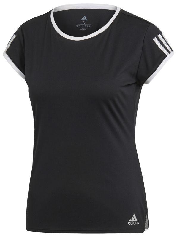 Теннисная футболка женская Adidas Club 3 Stripes Tee black