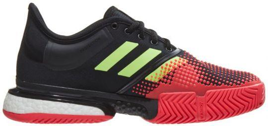 Тенісні кросівки жіночі Adidas SoleCourt Boost W core black/hi-res yellow/shock red Тенісні кросівки жіночі Adidas SoleCourt Boost W core black/hi-res yellow/shock red