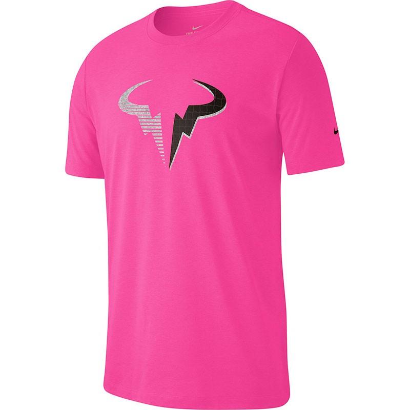 Теннисная футболка мужская Nike Court Dry Rafa Tee laser fuschia