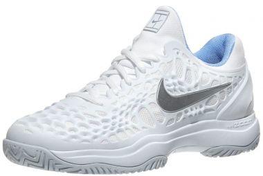 Тенісні кросівки жіночі Nike WMNS Air Zoom Cage 3 HC white/metallic silver/blue Тенісні кросівки жіночі Nike WMNS Air Zoom Cage 3 HC white/metallic silver/blue