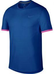 Тенісна футболка чоловіча Nike Court Top SS indigo force/active fuchsia/indigo force
