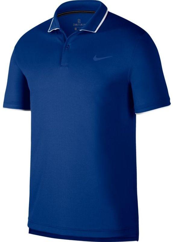 Теннисная футболка мужская Nike Court Dry Team Polo indigo force/white/indigo force