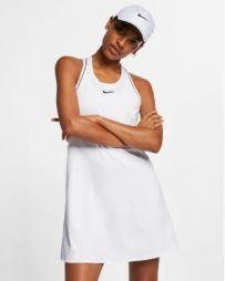 Теннисное платье женское Nike Court Dry Dress white/black/black/black