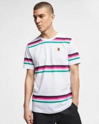 Теннисная футболка мужская Nike Court Cotton Heritage Tee white/multicolor