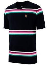 Теннисная футболка мужская Nike Court Cotton Heritage Tee black/multicolor