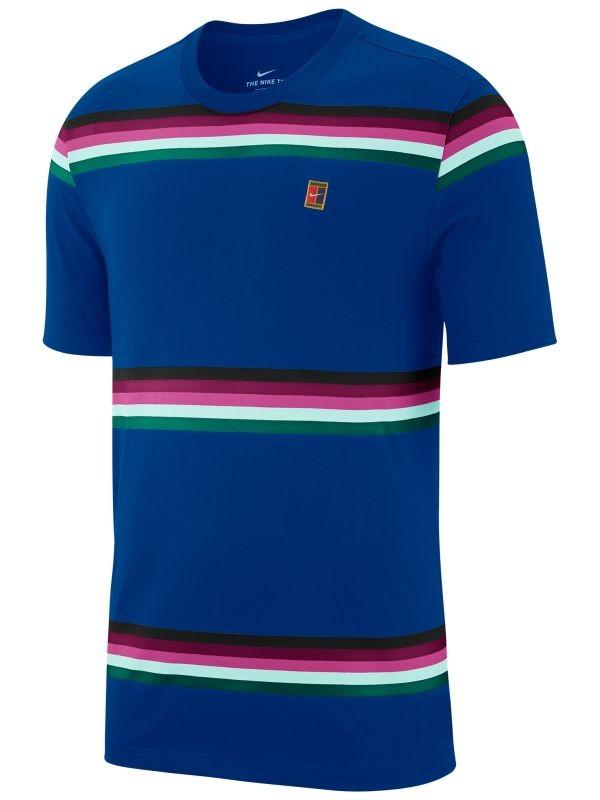Теннисная футболка мужская Nike Court Cotton Heritage Tee indigo force/multicolor