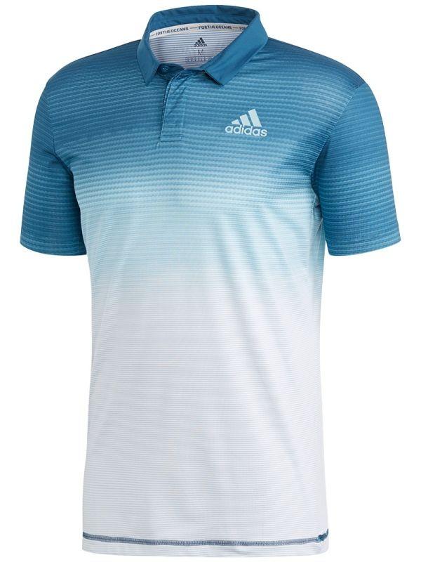 Теннисная футболка мужская Adidas Parley Polo easy blue/white поло