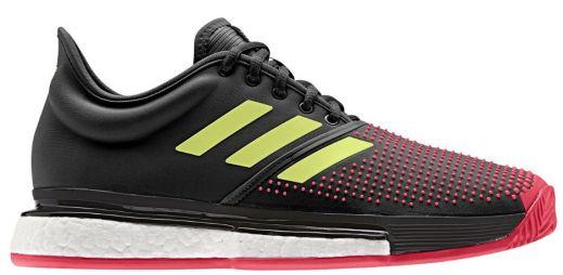 Тенісні кросівки чоловічі Adidas SoleCourt Boost M ГРУНТ core black/hi-res yellow/shock red Тенісні кросівки чоловічі Adidas SoleCourt Boost M ГРУНТ core black/hi-res yellow/shock red