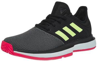 Дитячі тенісні кросівки Adidas SoleCourt xJ core black/hi-res yellow/shock red Дитячі тенісні кросівки Adidas SoleCourt xJ core black/hi-res yellow/shock red