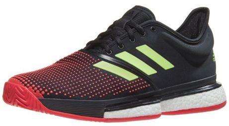 Тенісні кросівки чоловічі Adidas SoleCourt Boost M core black/hi-res yellow/shock red Тенісні кросівки чоловічі Adidas SoleCourt Boost M core black/hi-res yellow/shock red