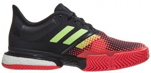 Тенісні кросівки чоловічі Adidas SoleCourt Boost M core black/hi-res yellow/shock red Тенісні кросівки чоловічі Adidas SoleCourt Boost M core black/hi-res yellow/shock red