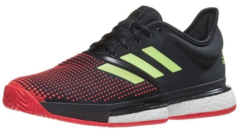 Тенісні кросівки чоловічі Adidas SoleCourt Boost M core black/hi-res yellow/shock red