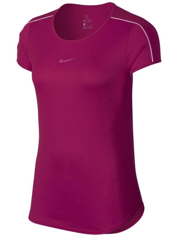 Теннисная футболка женская Nike Court Dry Top true berry/white/white/true berry