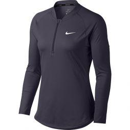 Теннисная футболка женская Nike Court Pure LS HZ Top gridiron/white