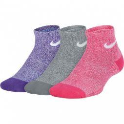 Носки детские Nike Performance Cushioned Quarter Junior 3-pack/pink/grey/violet
