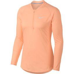 Тенісна футболка жіноча Nike Court Pure LS HZ Top crimson tint/white