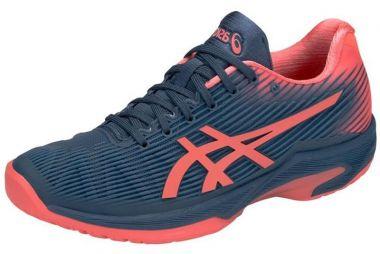 Теннисные кроссовки женские Asics Solution Speed FF grand shark/papaya Теннисные кроссовки женские Asics Solution Speed FF grand shark/papaya