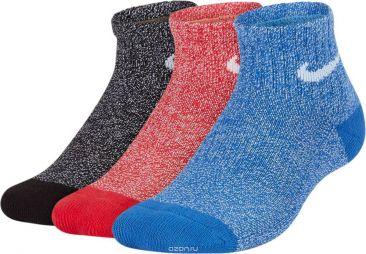 Носки детские Nike Performance Cushioned Quarter Junior 3-pack/black/blue/red