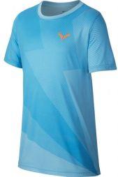 Тенісна футболка дитяча Nike Court Rafa GX Tee Boys blue gaze/total orange Тенісна футболка дитяча Nike Court Rafa GX Tee Boys blue gaze/total orange