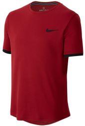 Тенісна футболка дитяча Nike Court Dry Top SS Boys team crimson/black/black Тенісна футболка дитяча Nike Court Dry Top SS Boys team crimson/black/black