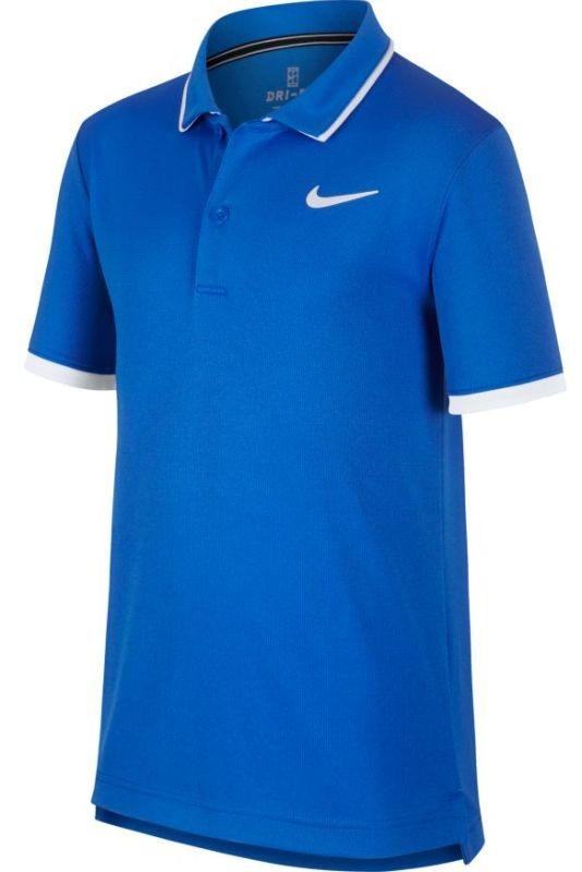 Теннисная футболка детская Nike Court B Dry Polo Team signal blue/white поло