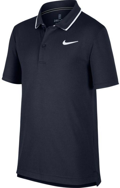 Теннисная футболка детская Nike Court B Dry Polo Team obsidian/white поло