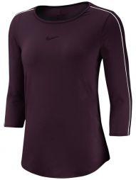 Тенісна футболка жіноча Nike Court Women 3/4 Sleeve Top burgundy ash/white/white/burgundy ash