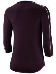 Тенісна футболка жіноча Nike Court Women 3/4 Sleeve Top burgundy ash/white/white/burgundy ash