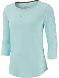 Тенісна футболка жіноча Nike Court Women 3/4 Sleeve Top teal tint/white/white/teal tint