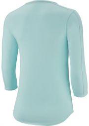 Тенісна футболка жіноча Nike Court Women 3/4 Sleeve Top teal tint/white/white/teal tint