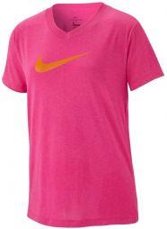 Футболка дитяча Nike G Dry Tee Leg VNeck Swoosh laser fuchsia Футболка дитяча Nike G Dry Tee Leg VNeck Swoosh laser fuchsia