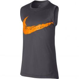 Тенісна футболка дитяча Nike Sleeveless Training Top dark grey/orange peel Тенісна футболка дитяча Nike Sleeveless Training Top dark grey/orange peel