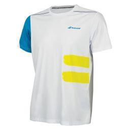 Тенісна футболка чоловіча Babolat Perf Crew Neck Tee Men white/mosaic blue