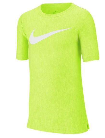 Теннисная футболка детская Nike Boy's Training T-Shirt volt/white