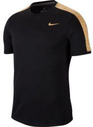 Тенісна футболка чоловіча Nike Court Dry Top SS GX black/metallic gold