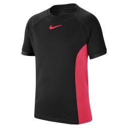 Тенісна футболка дитяча Nike Court Dry T-Shirt Boy black/laser crimson Тенісна футболка дитяча Nike Court Dry T-Shirt Boy black/laser crimson