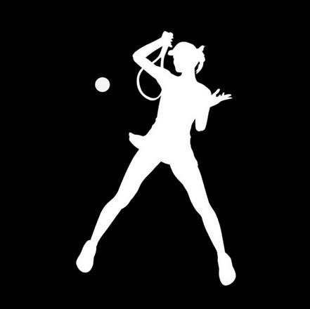 Наклейка на авто Female Tennis Player Car Sticker silver