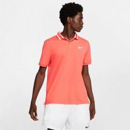 Тенісна футболка чоловіча Nike Court Dry Pique Polo ember glow/white/white