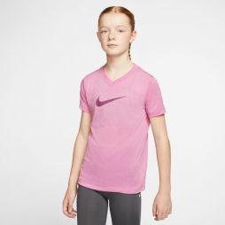 Футболка дитяча Nike G Dry Tee Leg VNeck Swoosh magic flamingo/heather Футболка дитяча Nike G Dry Tee Leg VNeck Swoosh magic flamingo/heather