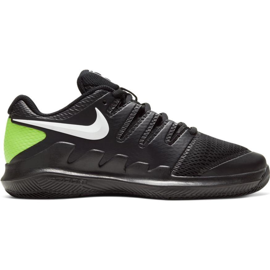 Детские теннисные кроссовки Nike Air Zoom Vapor 10 HC Jr black/white/volt