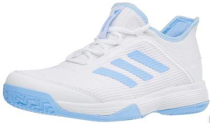 Дитячі тенісні кросівки adidas Adizero Club Junior white/glow blue Дитячі тенісні кросівки adidas Adizero Club Junior white/glow blue