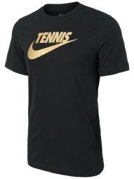 Теннисная футболка мужская Nike Court Tee DFCT Tennis GFX Metallic Gold black