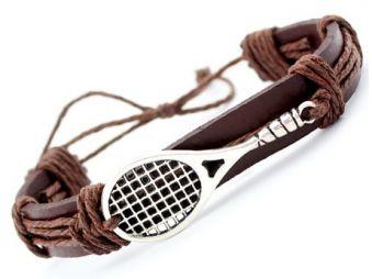 Браслет Tennis Racket Leather Wrap Bracelet