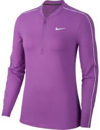 Тенісна футболка жіноча Nike Court Women Dry 1/2 Zip Top purple nebula/white/white/white