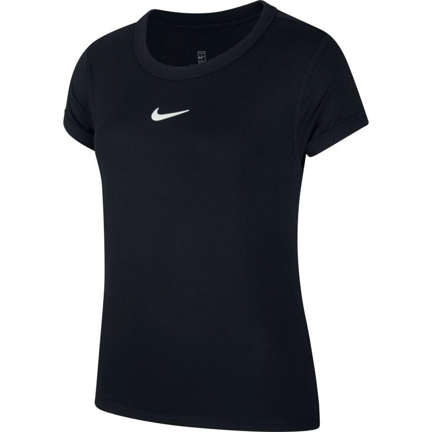 Теннисная футболка детская Nike Court G Dry Top SS black/white