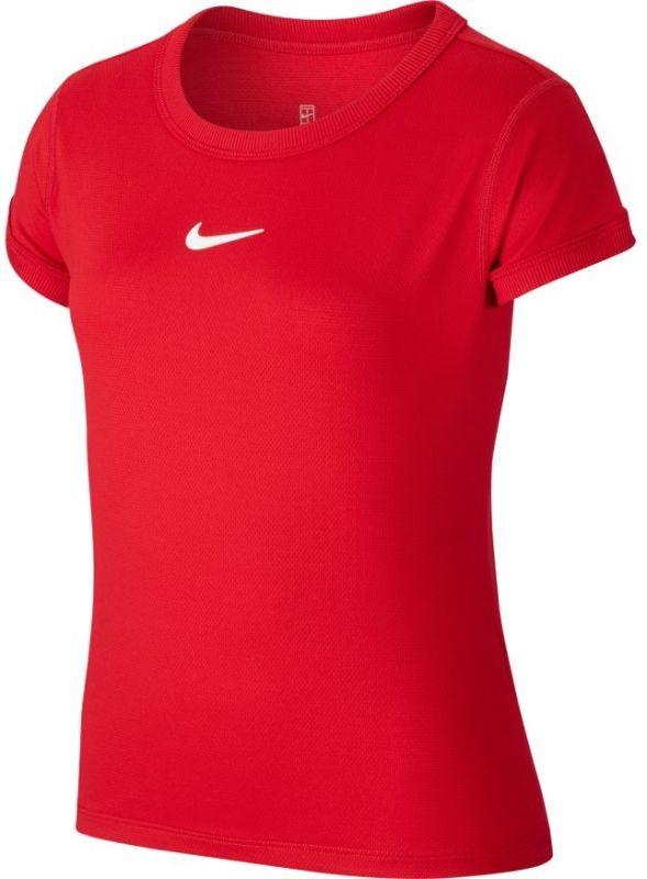 Теннисная футболка детская Nike Court G Dry Top SS gym red/white