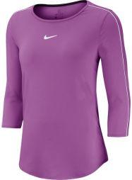 Тенісна футболка жіноча Nike Court Women 3/4 Sleeve Top purple nebula/white/white/white